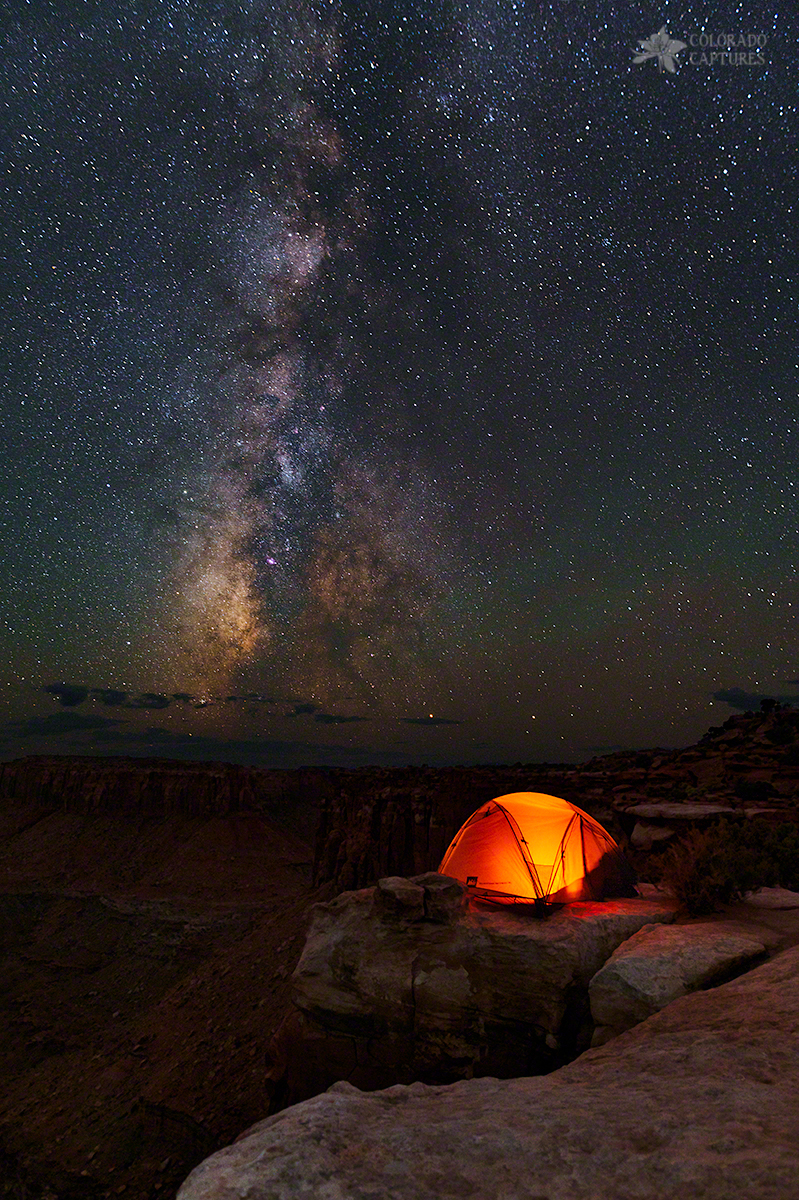 Starlight Camping On The Canyon Edge